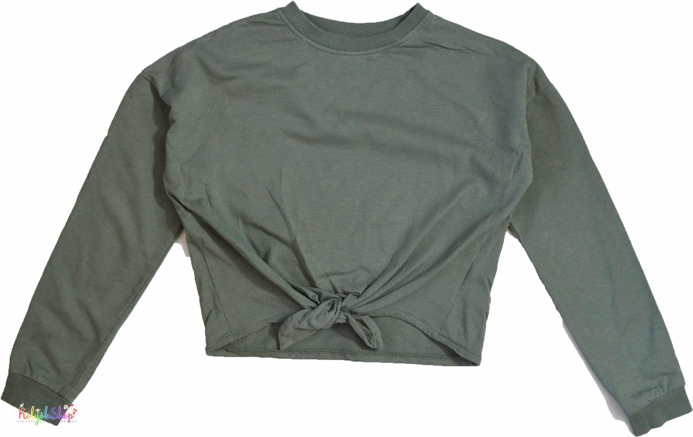 H&M zöld kötős pulóver 158 4-Hibátlan