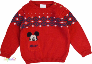 F&F mickey mintás piros kötött pulóver 74 4-Hibátlan